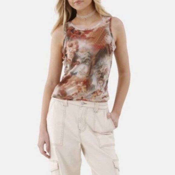 No Boundaries Sleeveless Tank Top Shirt Womens Large Angel Print New - Picture 1 of 11